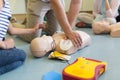 First aid resuscitation course using AED.