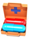 The first-aid set with pills Royalty Free Stock Photo
