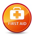 First aid special glassy orange round button