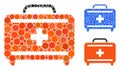 First aid toolkit Mosaic Icon of Circles