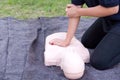 First aid training. Cardiopulmonary resuscitation - CPR.