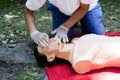 First aid training detail Royalty Free Stock Photo