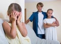 First amorousness: girl and couple of kids apart Royalty Free Stock Photo