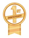 first anniversary golden badge