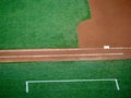 First base line and coach box of a baseball field Royalty Free Stock Photo