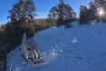 The First Bench on Thumb Butte trail in winter Royalty Free Stock Photo