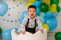 First birthday asian baby boy party Royalty Free Stock Photo