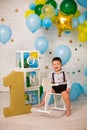 First birthday asian baby boy party Royalty Free Stock Photo