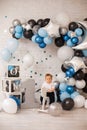 First birthday baby boy party Royalty Free Stock Photo