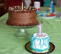 Two First Birthday Cakes Royalty Free Stock Photo