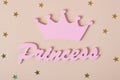 First birthday party for little girl princess. wooden princess text