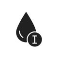 First blood group black glyph icon. Donorship concept. Pictogram for web, mobile app, promo. UI UX design element