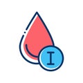 First blood group color line icon. Donorship concept. Pictogram for web, mobile app, promo