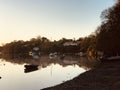 First blue sky of the morning in Pill Creek Royalty Free Stock Photo