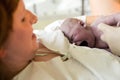 First breath of newborn Royalty Free Stock Photo