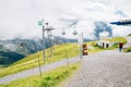 First cable car ropeway and First mountain in Grindelwald, Switzerland