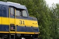 Close up view of the Alaska Railroad train car