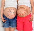 Two pregnant sisters Royalty Free Stock Photo