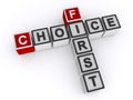 First choice word block on white Royalty Free Stock Photo