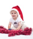 First christmas of a cute baby boy - isolated