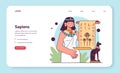 First civilization origin web banner or landing page. Ancient language