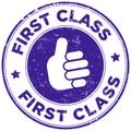 first class  grunge stamp Royalty Free Stock Photo