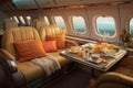 First class airplane sit jet. Generate Ai Royalty Free Stock Photo