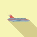 First class airplane travel icon flat vector. Window interior