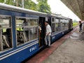 First class coach of the UNESCO recognized Toy train of the Darjeeling Himalayan Railways in India.