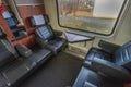 First class compartment in expres train in Czech republic Royalty Free Stock Photo