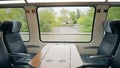 First class compartment in a moving high speed train Royalty Free Stock Photo