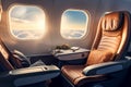 First class indulgence with plush seats for a vacation of luxury Royalty Free Stock Photo