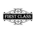 First class label, stamp calligraphic Royalty Free Stock Photo