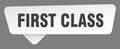 first class sign. first class white sticker isolated on gray background Royalty Free Stock Photo