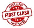 first class stamp. first class round grunge sign. Royalty Free Stock Photo