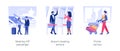 First class travel isolated concept vector illustrations.