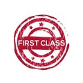 `First class` vector rubber stamp Royalty Free Stock Photo