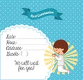 First communion card design Royalty Free Stock Photo