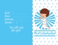 First communion card design Royalty Free Stock Photo