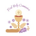 First communion vector Royalty Free Stock Photo