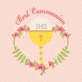 First communion design Royalty Free Stock Photo