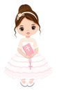 First Communion for Girl. Vector 1st Communion for Cute Teen Girl Royalty Free Stock Photo