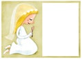 First Communion invitation with blond girl Royalty Free Stock Photo