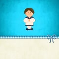 First Communion invitation, boy sailor suit Royalty Free Stock Photo