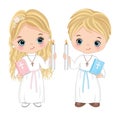 First Communion for Kids. Vector 1st Communion for Cute Little Girl and Boy Royalty Free Stock Photo