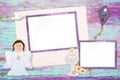 First Communion two photo frames invitation Royalty Free Stock Photo