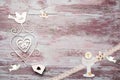 First Communion wooden background