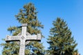 The first cross on the grave of Taras Shevchenko on Taras Hill Chernecha Hora in Kaniv, Ukraine on