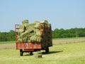 First cutting of springtime hay in NYS FingerLakes Royalty Free Stock Photo