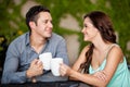 First date at a coffee shop Royalty Free Stock Photo